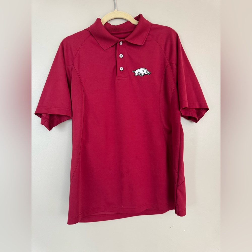Arkansas University Razorbacks Men's Red Polo Shirt